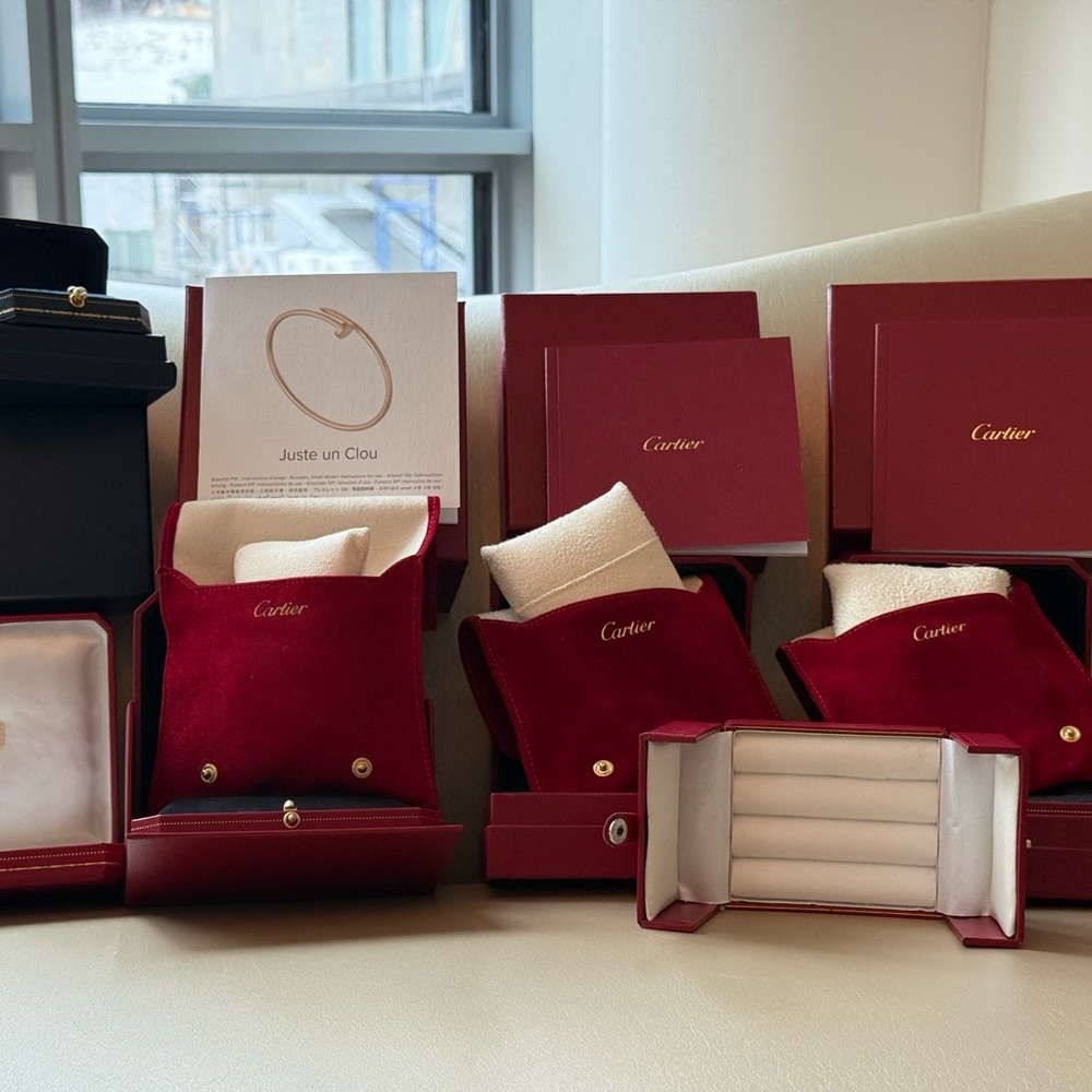 EMPTY Cartier Luxurious Red and Black Jewelry Boxes